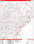 New Rochelle  Wall Map Red Line Style